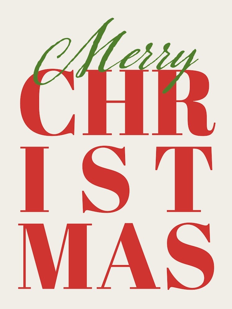 Merry Christmas. Traditional Festive Typography