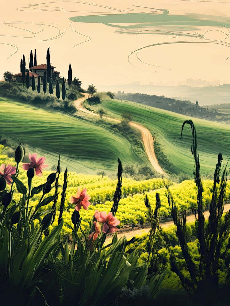 Tuscany, Flower Collage 6