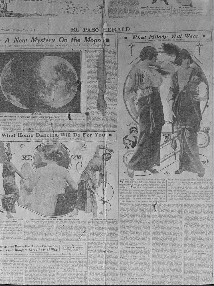 Sheet Of El Paso Herald, 1914, Found In Abandoned House At Georgetown, New Mexico By Russell Lee