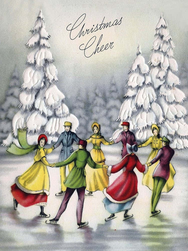Christmas Cheer, Couple On Ice Skating