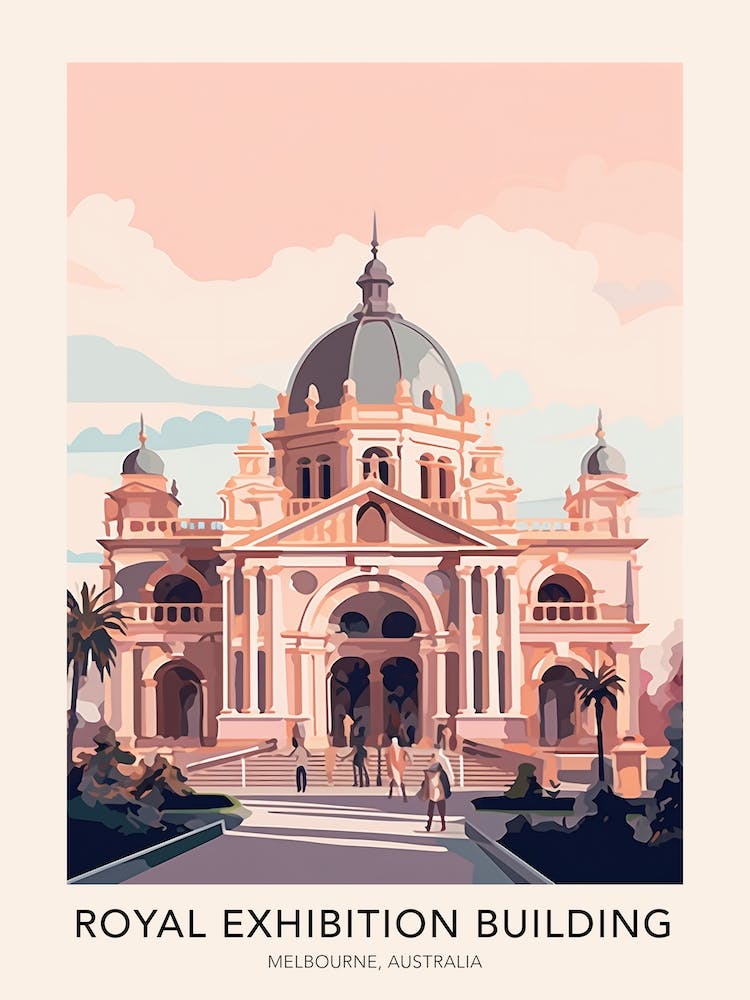 The Royal Exhibition Building Melbourne Australia Travel Poster
