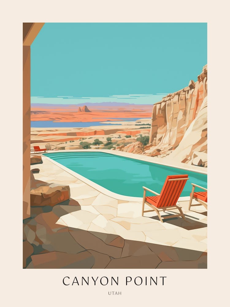Canyon Point, Utah Midcentury Modern Pool Poster