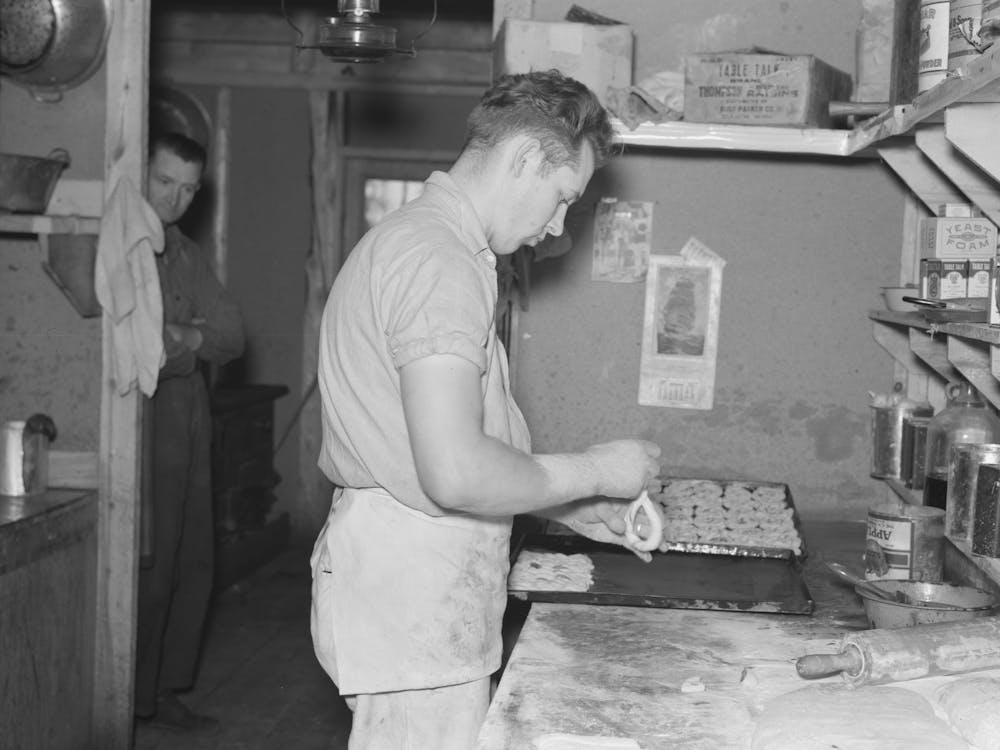 Camp Cook Making Rolls, Logging Camp Near Effie, Minnesota By Russell Lee