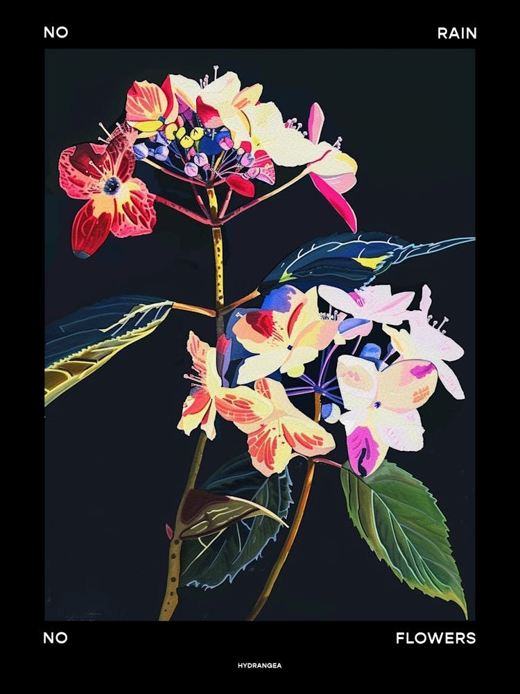 No Rain No Flowers Poster Hydrangea 3