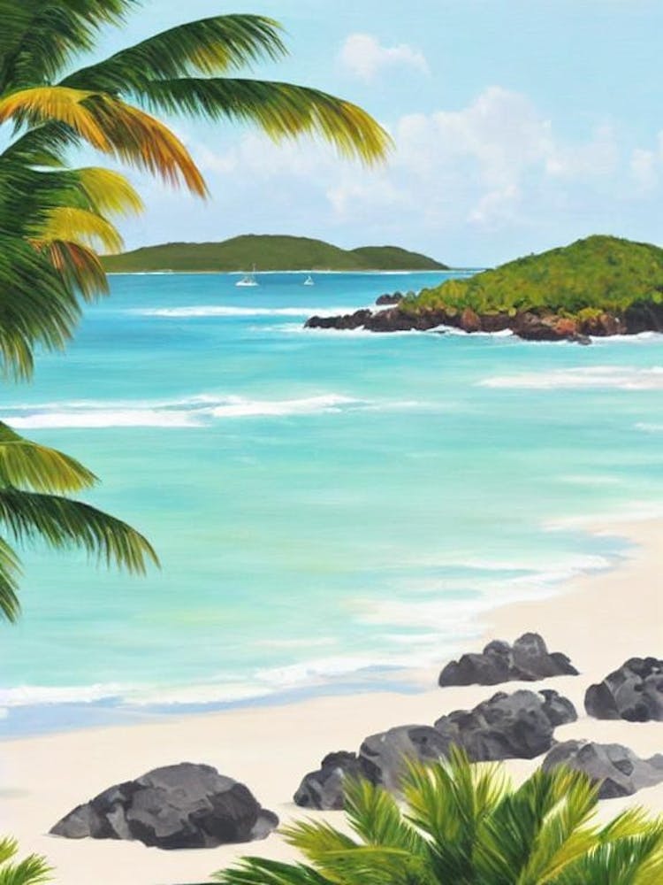 Sandy Island, Anguilla Contemporary Illustration