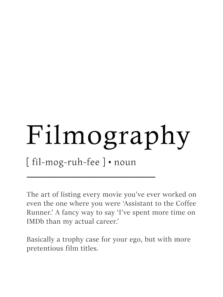 Filmography Definition Poster - Dictionary