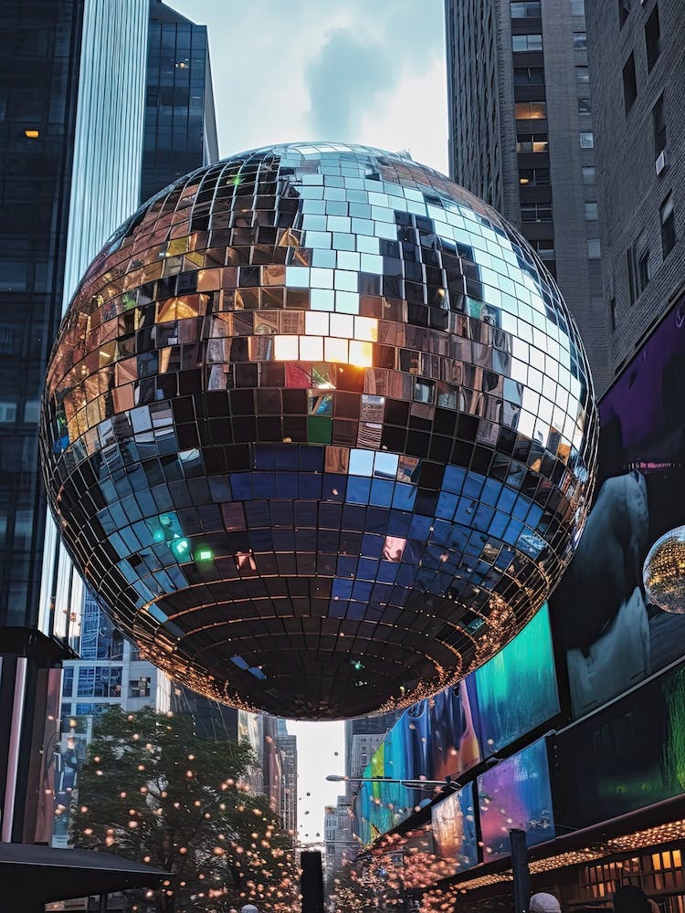 New York Downtown Giant Disco Ball 1