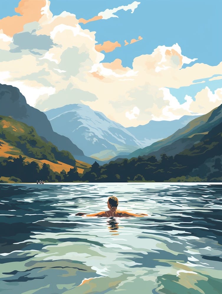 Wild Swimming At Lake District Cumbria