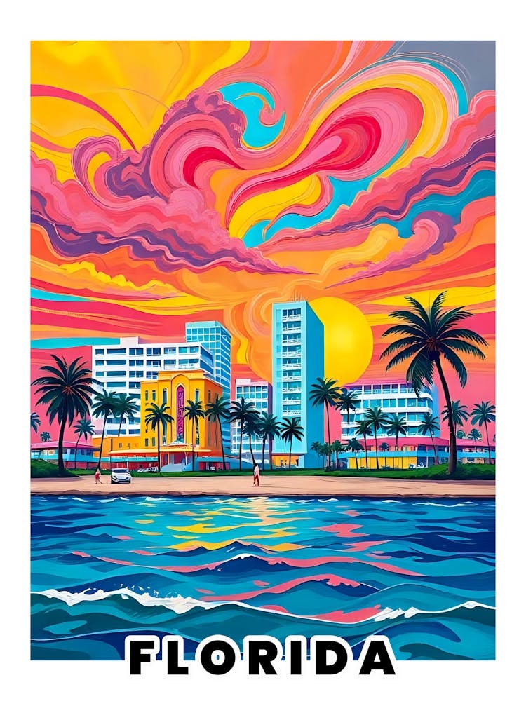 Florida Vibrant Vintage Travel Poster 10