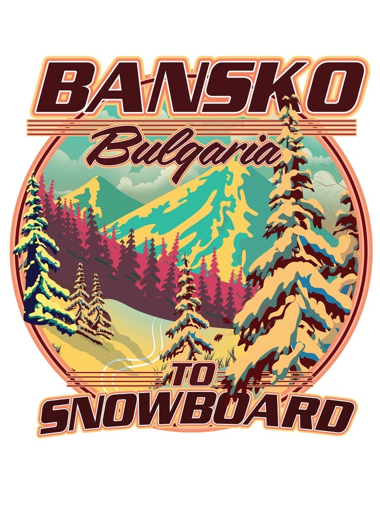 Bankso Bulgaria Snowboarding logo travel poster