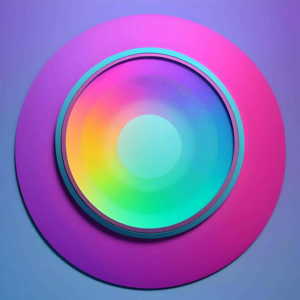 Circle Colorful Rainbow Spectrum Button Gradient Psychedelic Art