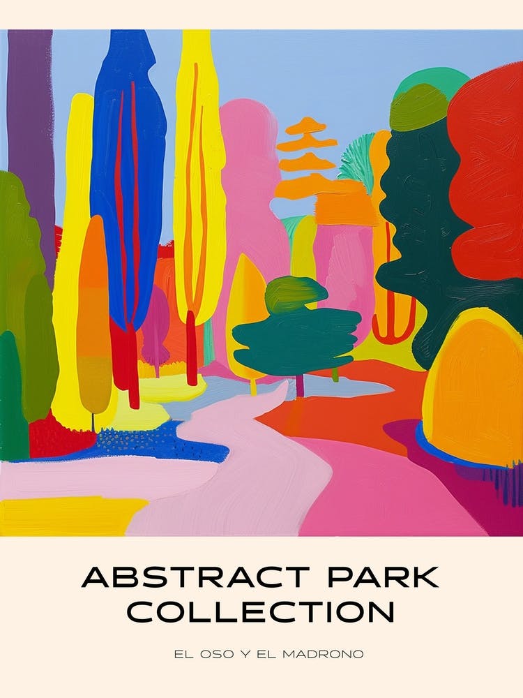 Abstract Park Collection Poster El Oso Y El Madrono Madrid 2