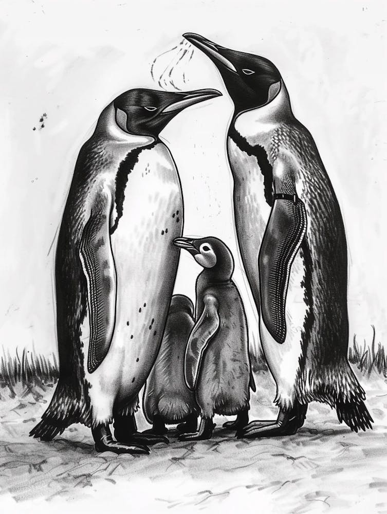 King Penguin Feeding Their Chicks 2