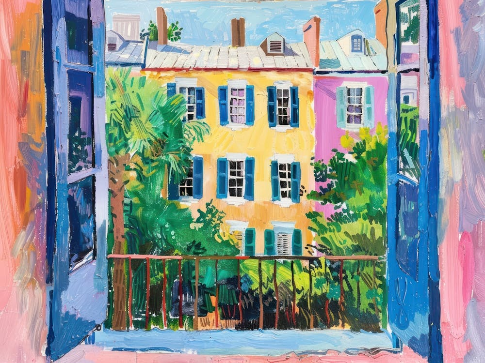 Charleston From The Window View Painting 2