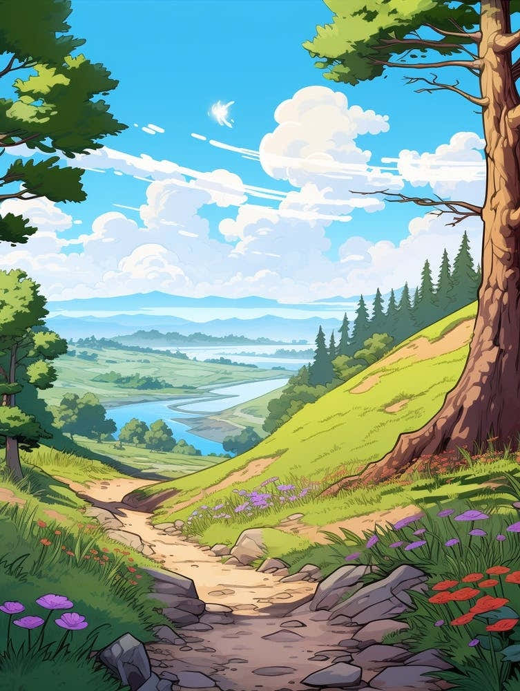 Pacific Crest Trail Usa Hike Illustration