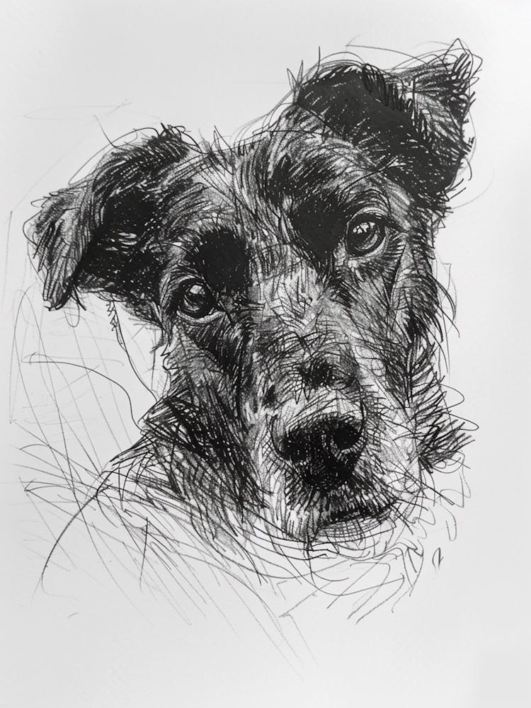 Beauceron Dog Line Sketch  4