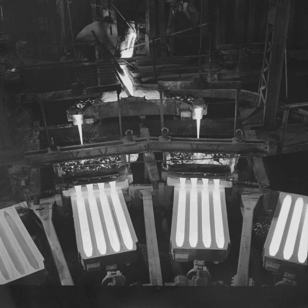 Untitled Photo, Possibly Related To Great Falls, Montana, Anaconda Wire And Cable Company, Pouring Copper