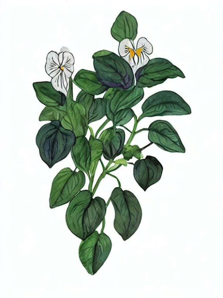 Pansy Plants (Viola X Wittrockiana) Watercolor