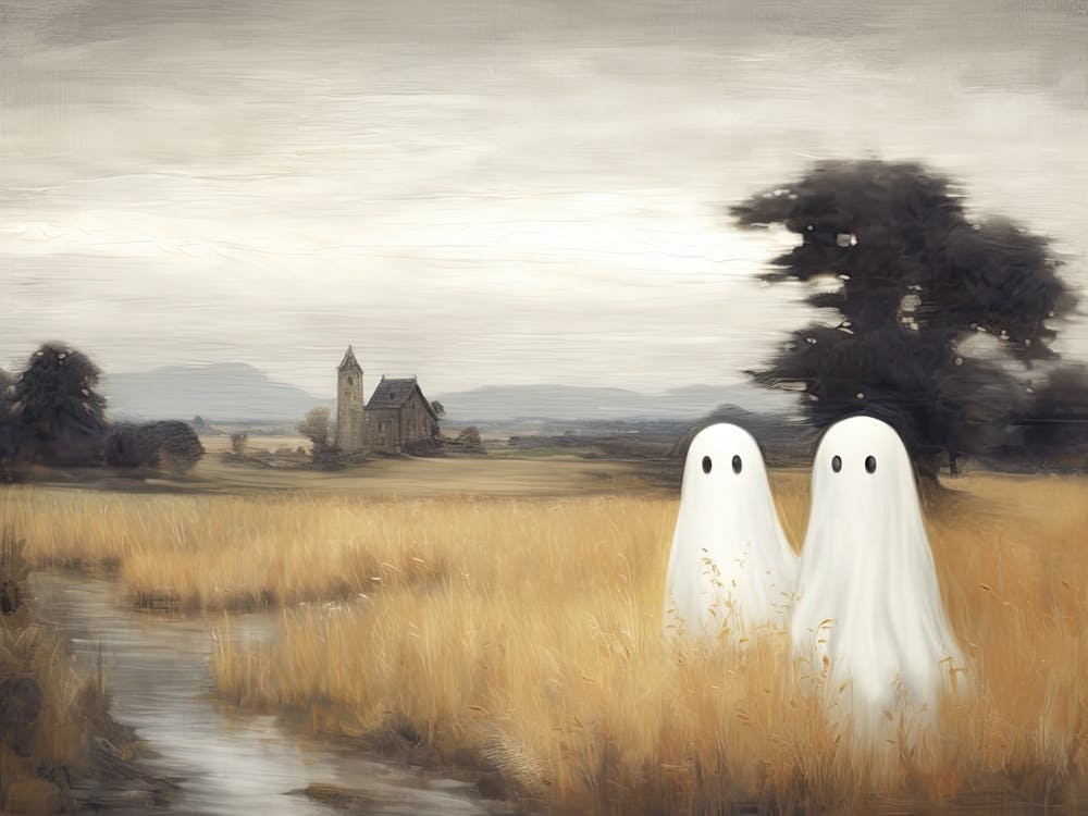 Cute Bedsheet Ghosts, Countryside Vintage Style, Halloween Spooky 2