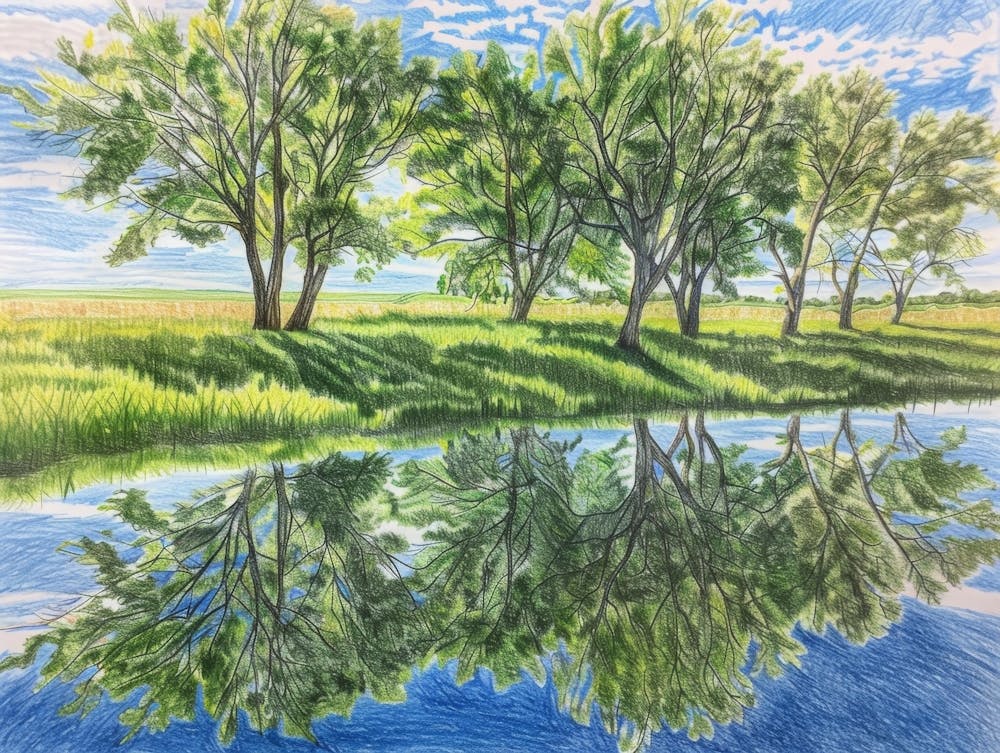 Trees Reflected In A Pond