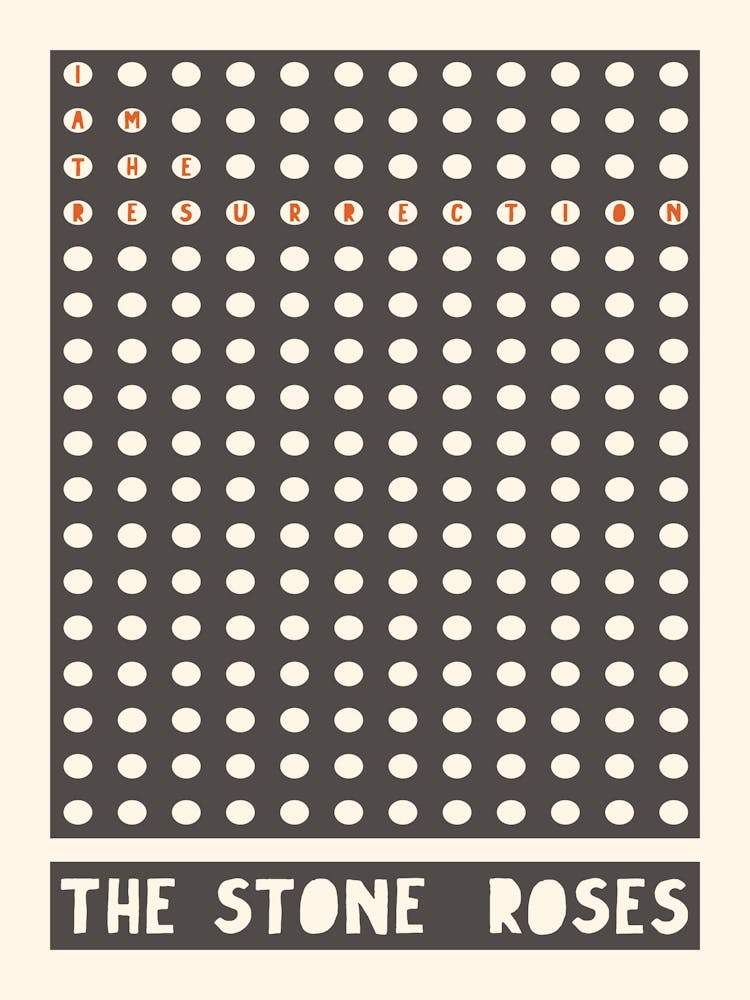 The Stone Roses Music Poster, Mid Century Modern Song Lyrics Print, Manchester Music Scene Minimalist Poster, Funky Wall Art, Retro Decor, Indie Music