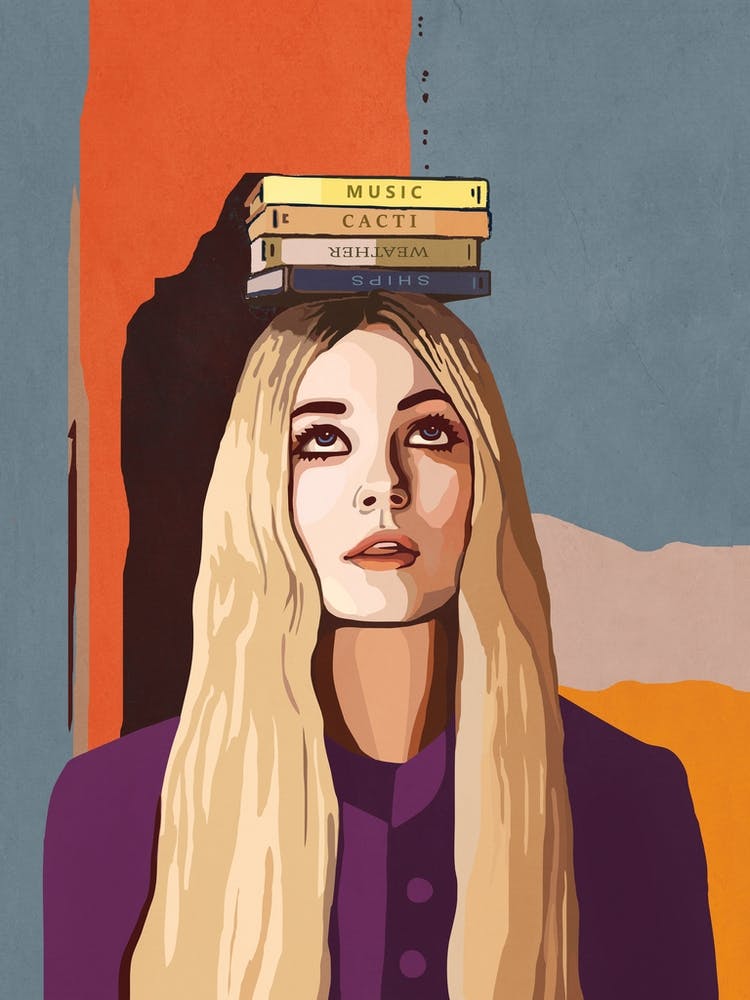 Girl Balancing a Books on Her Head