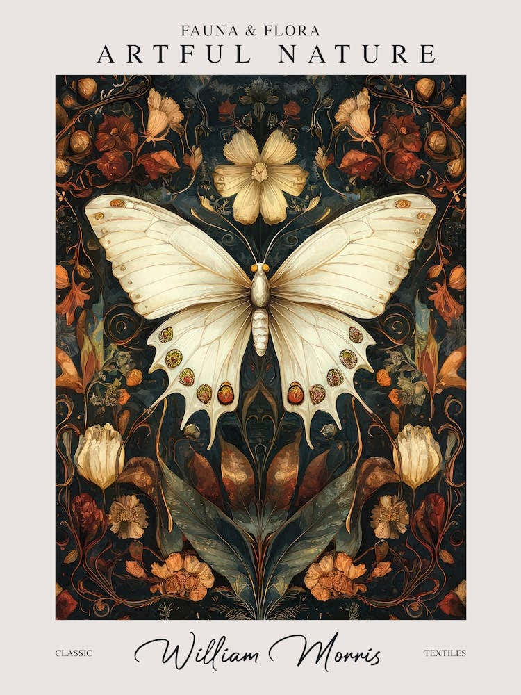 William Morris Butterfly White Fall Autumn Exhibition
