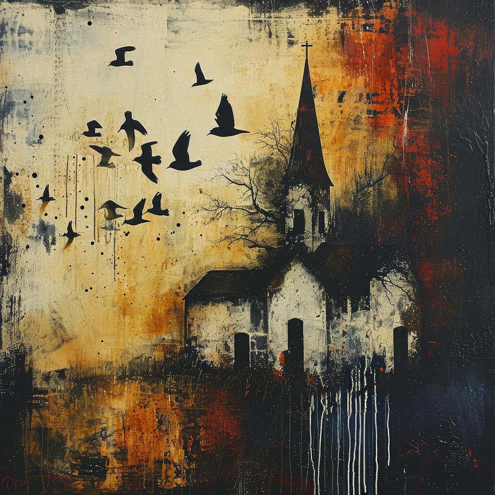 The Flight Beyond Time: Spooky Surreal Image