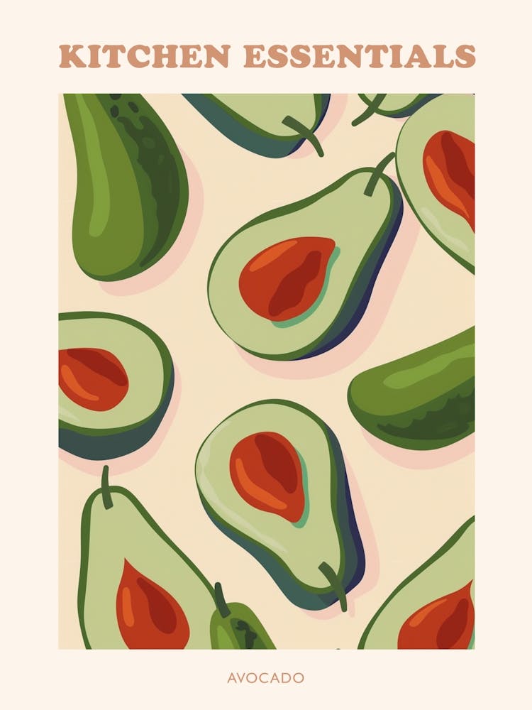 Avocado Pattern Illustration Poster 3