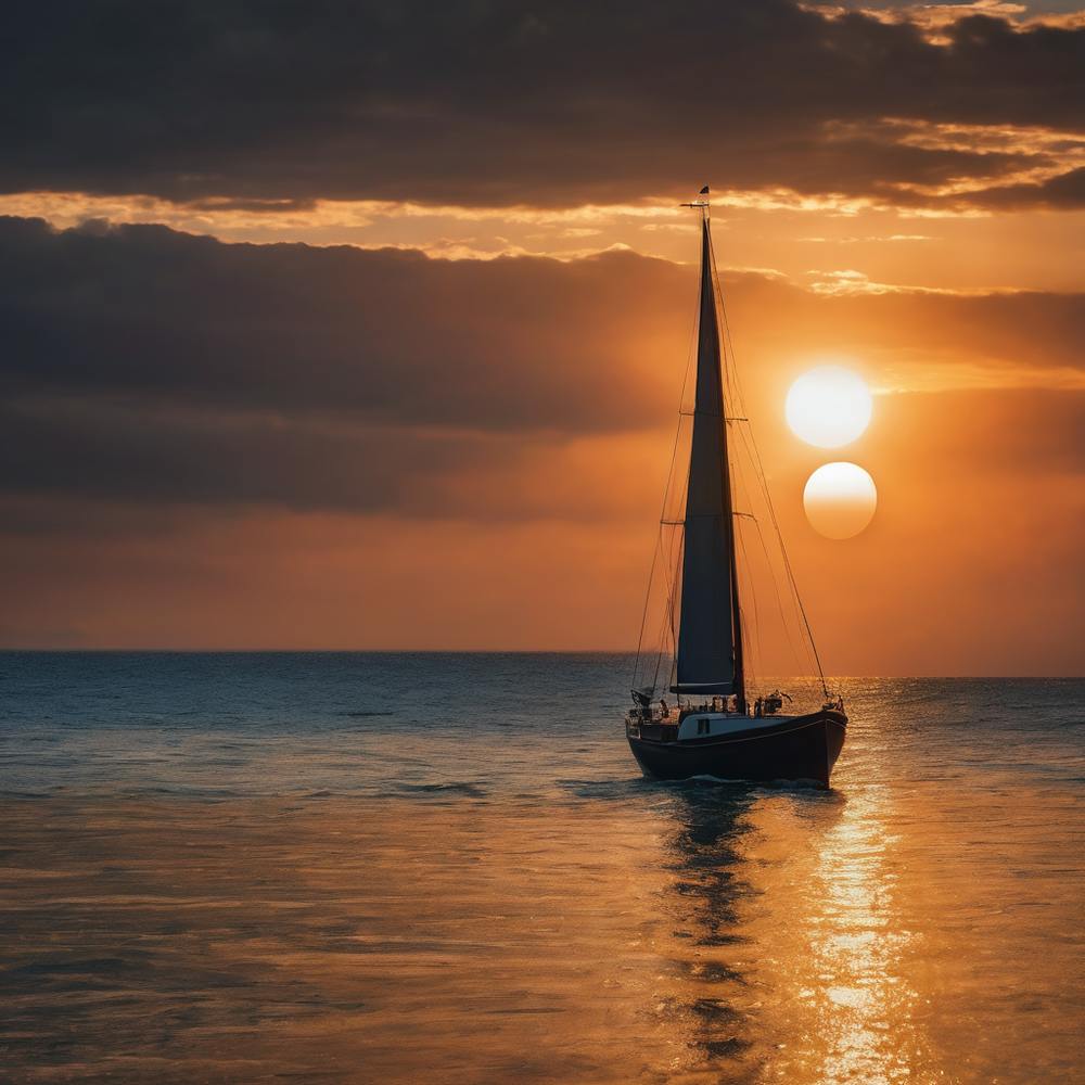 Sailboat At Sunset 1