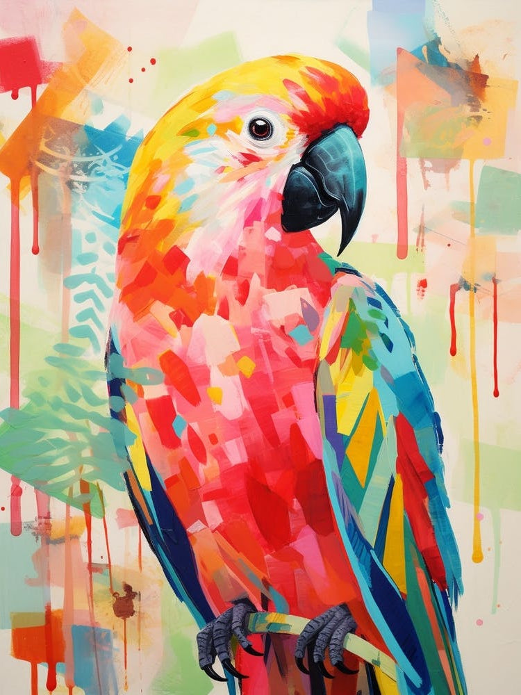 Bird Painting Collage Parrot 1