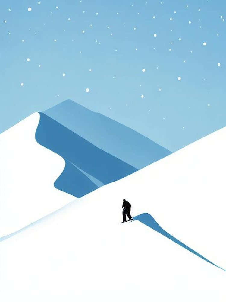 Portillo, Chile Minimal Skiing Poster