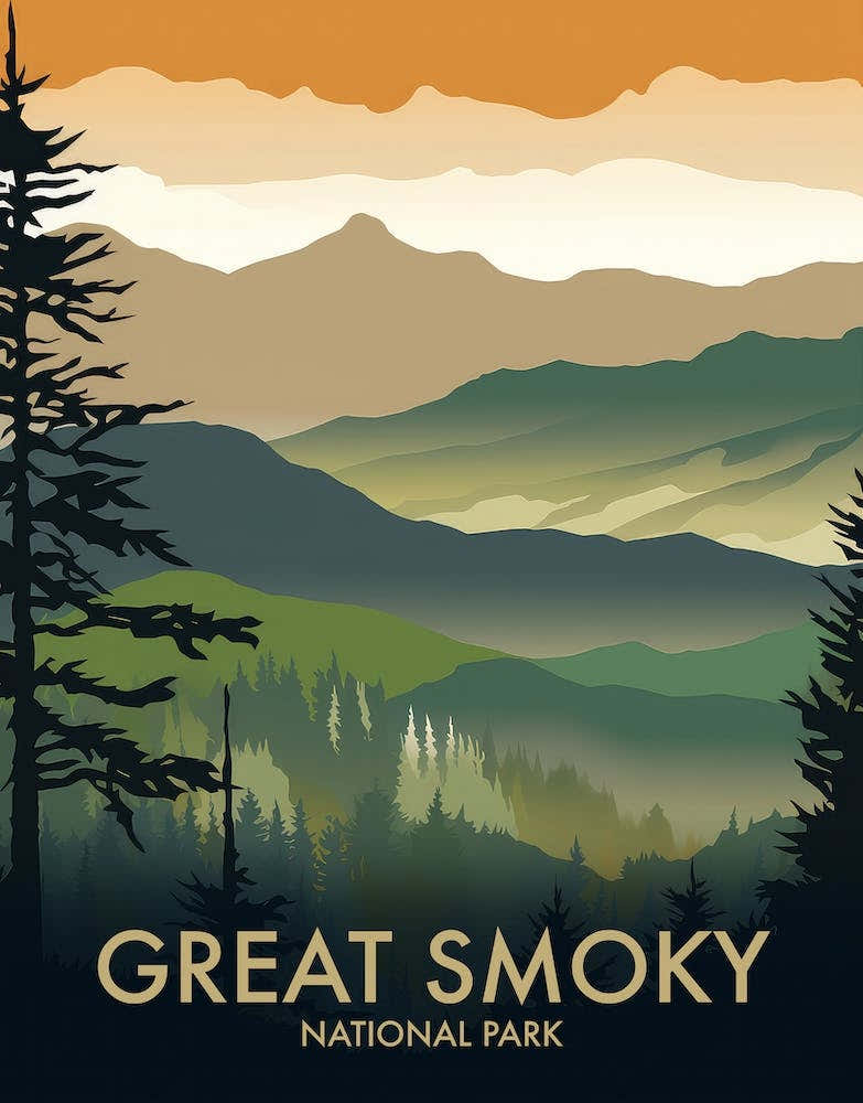 Great Smoky National Park Vintage Travel Poster 8