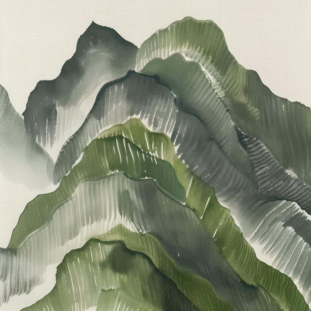 Japanese Watercolour Of Mount Myogi 3