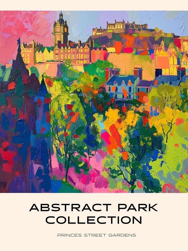 Abstract Park Collection Poster Princes Street Gardens Edinburgh Scotland 1