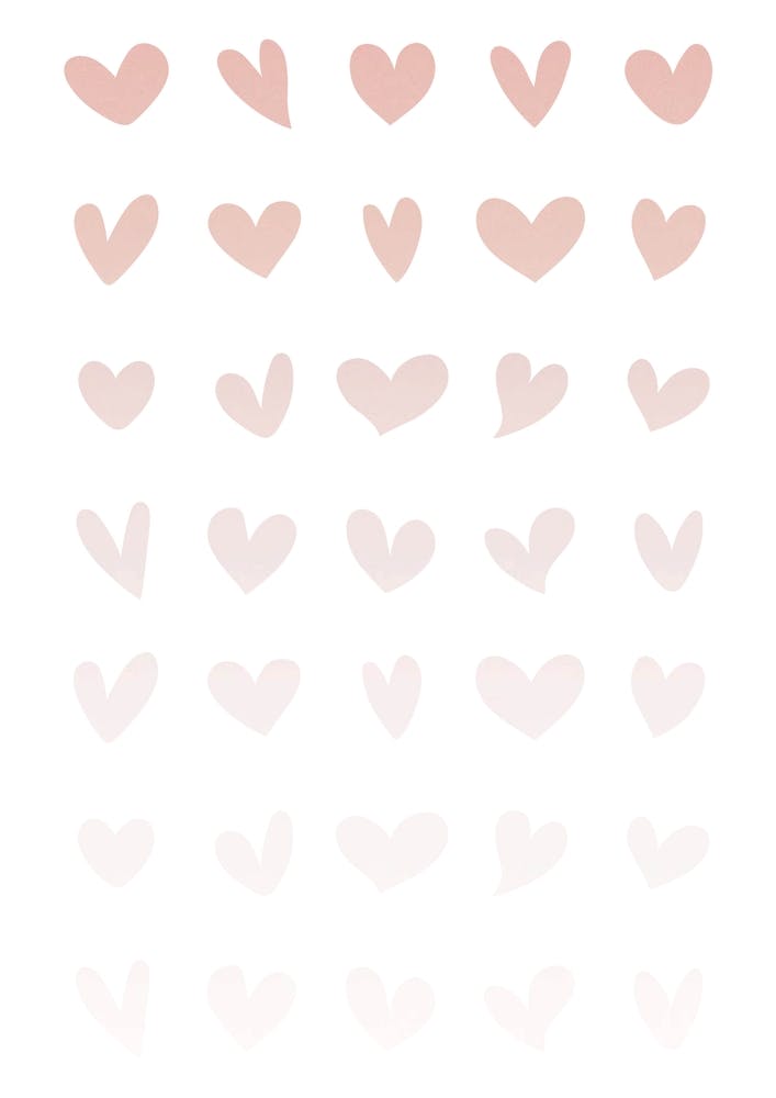 Pink Ombre Hearts