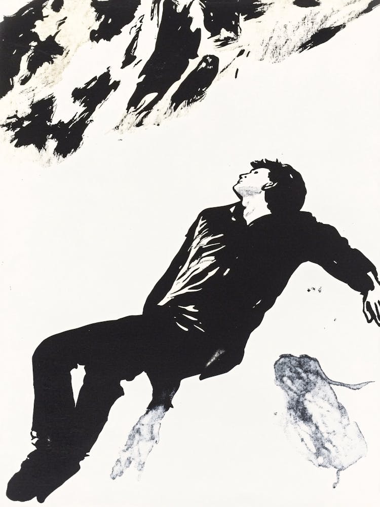 Man Laying In The Snow