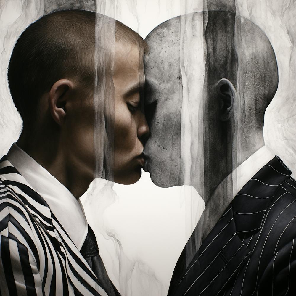 Two Men Kissing