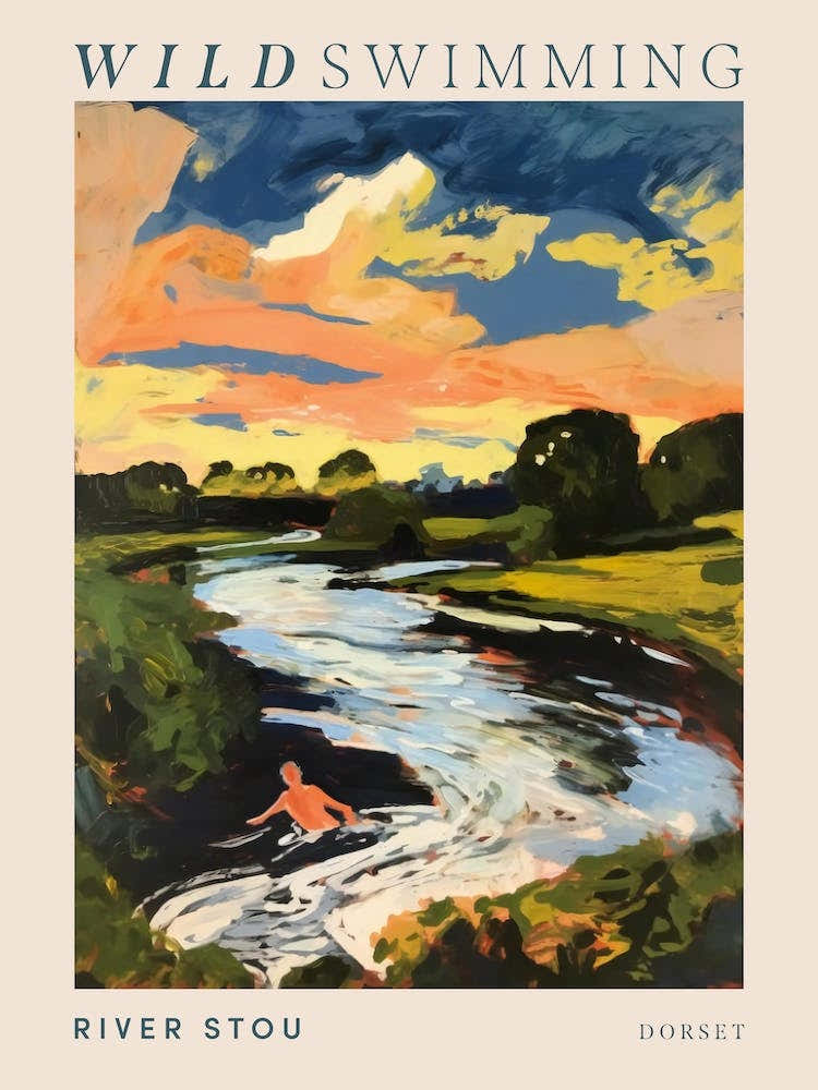 Wild Swimming At River Stou Dorset 4 Poster