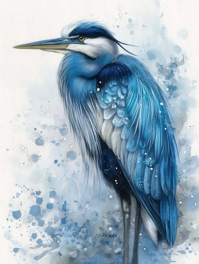 Aihrgdesign Isolated Watercolor Painting Of Birds Heron In A 3