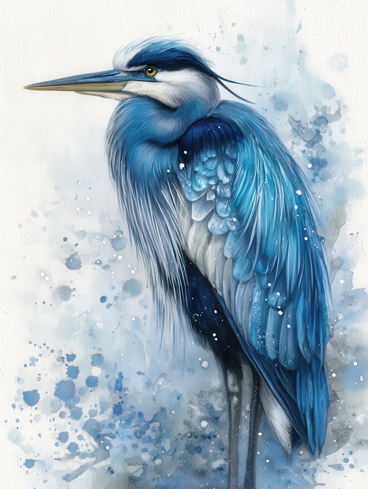 Aihrgdesign Isolated Watercolor Painting Of Birds Heron In A 3