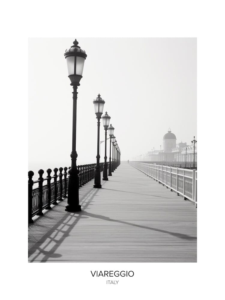 Poster Of Viareggio, Italy, Black And White Photo 2