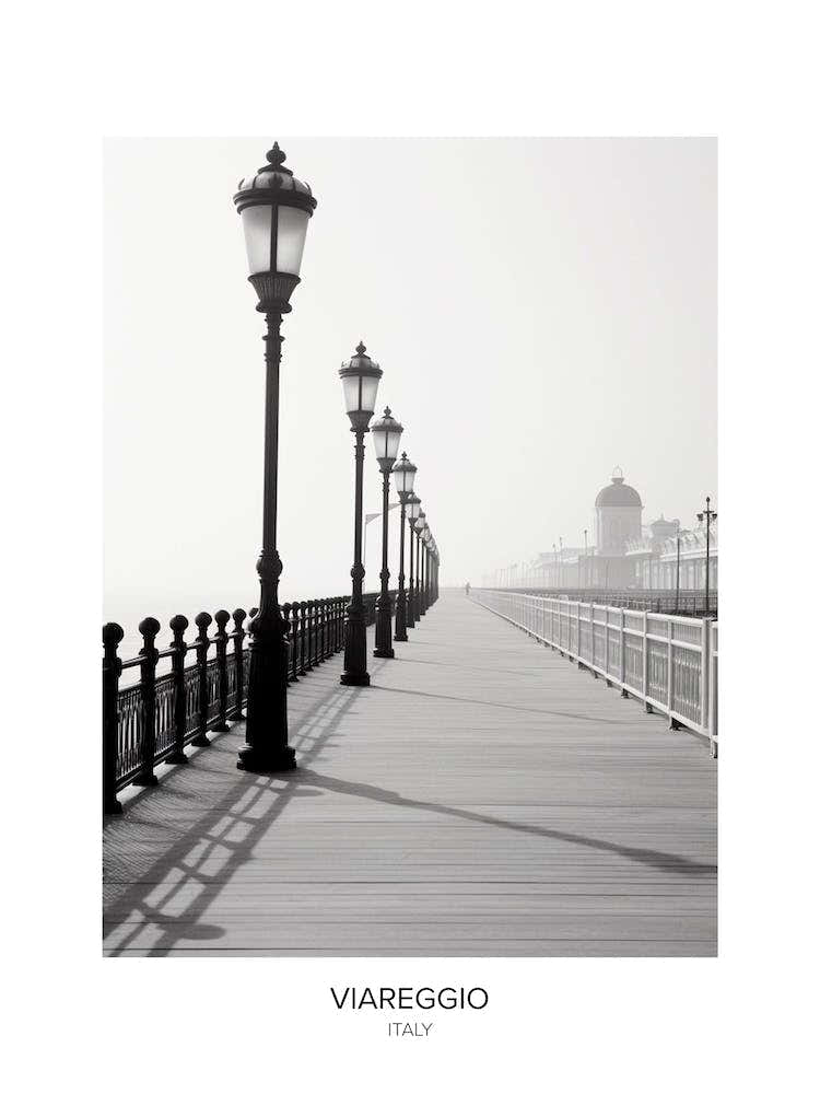 Poster Of Viareggio, Italy, Black And White Photo 2