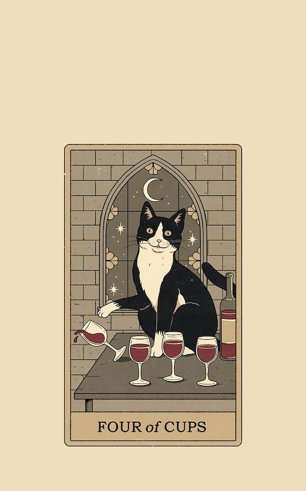 Four Of Cups Cats Tarot