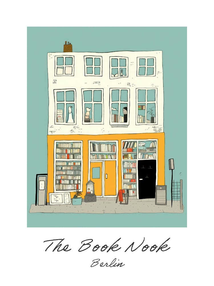 Berlin The Book Nook Pastel Colours 3 Poster