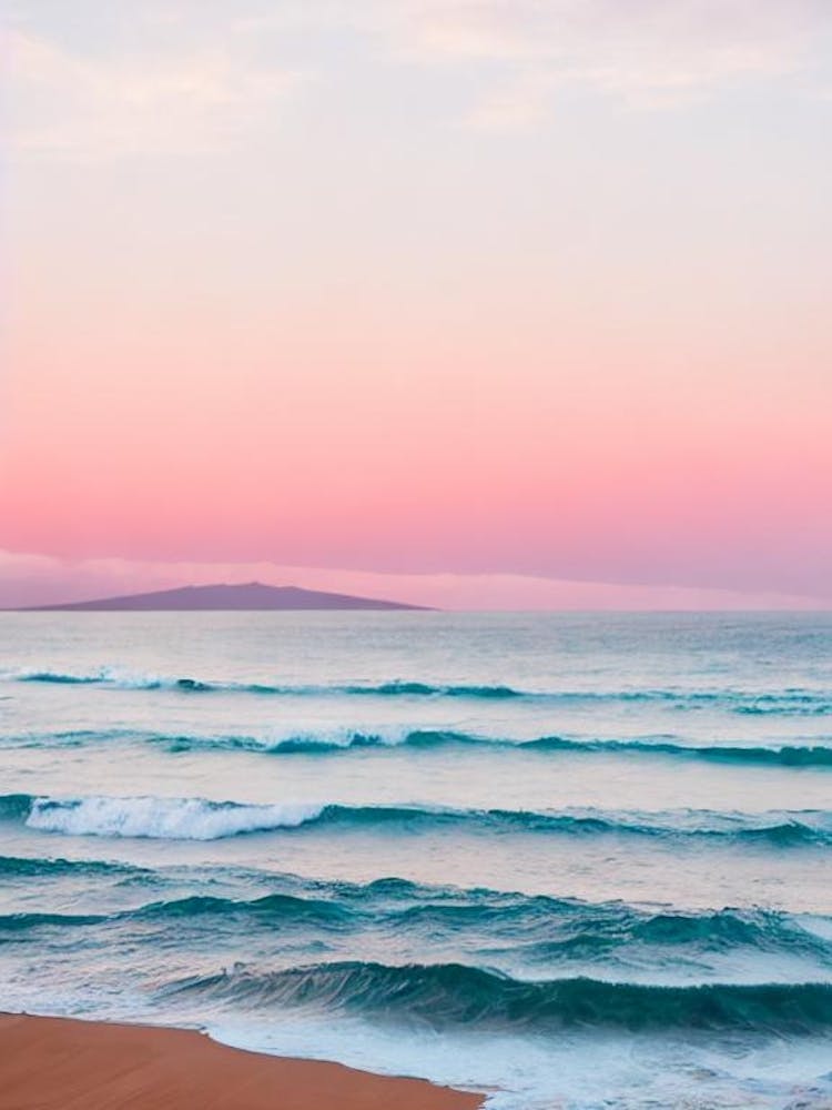 Wailea Beach, Maui, Hawaii Pink Photography