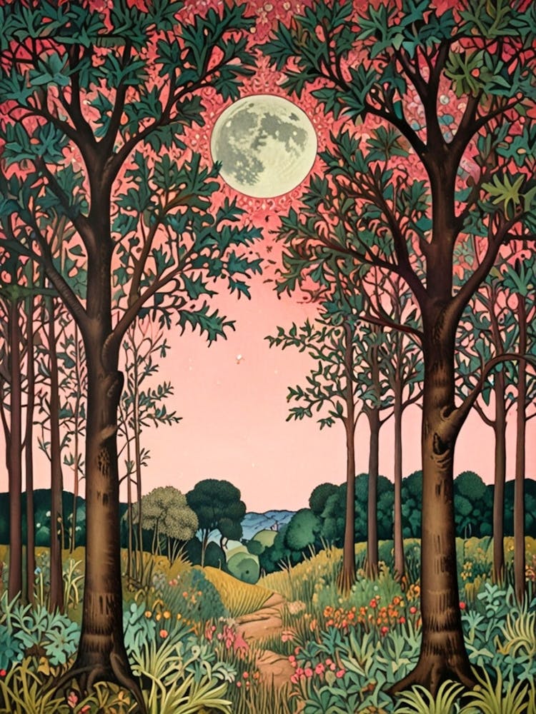 William Morris Moonlight In The Woods 81