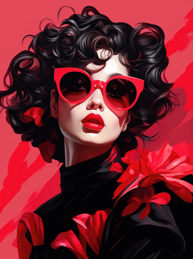 Woman In Red Sunglasses
