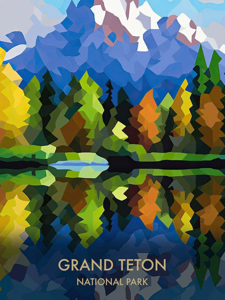 Grand Teton National Park Travel Poster Matisse Style 6