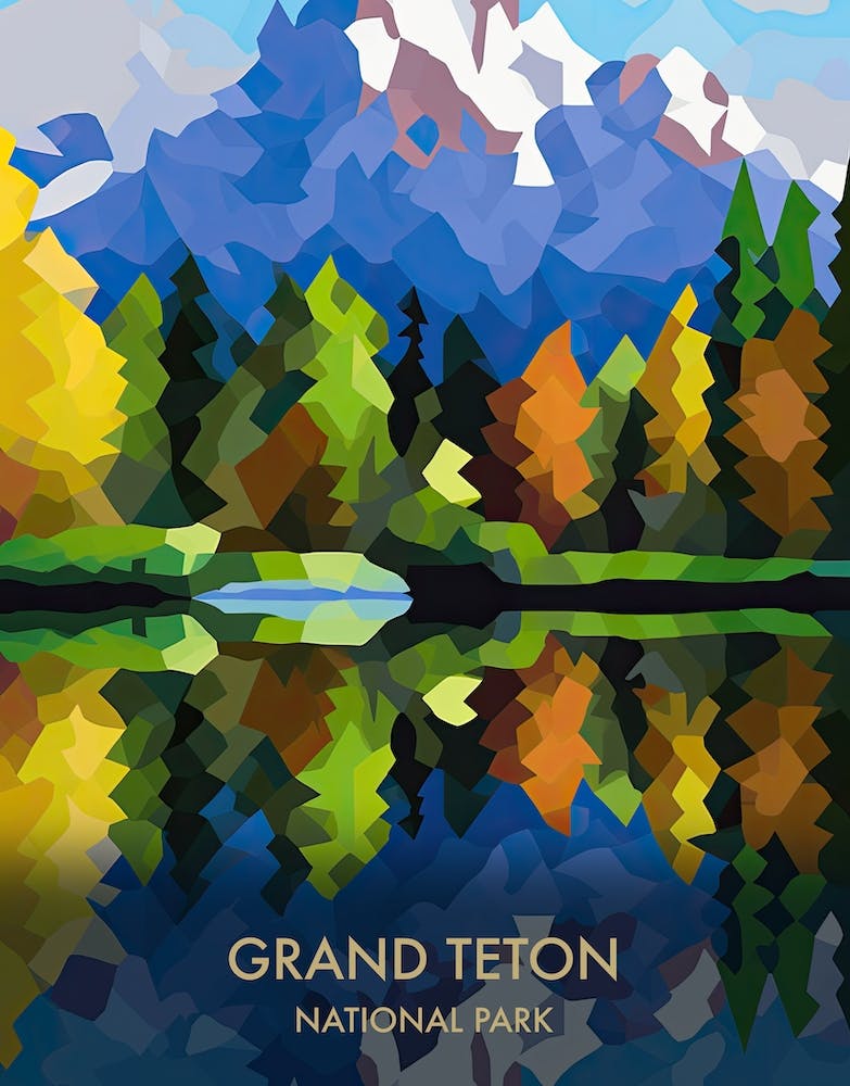 Grand Teton National Park Travel Poster Matisse Style 6